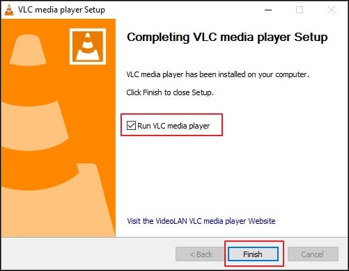 execute o vlc player atualizado