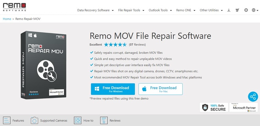 software de reparación de archivos remo mov
