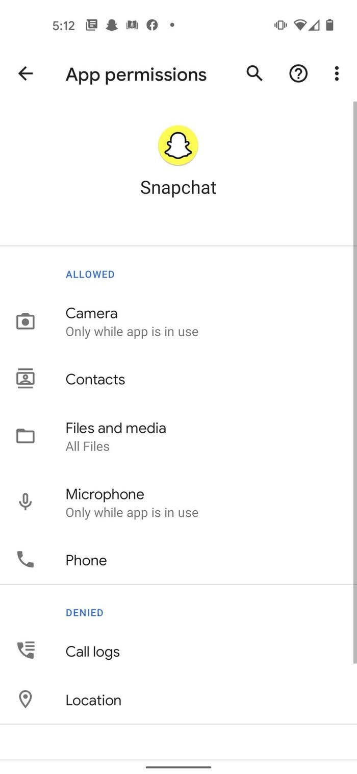 give permissions on android