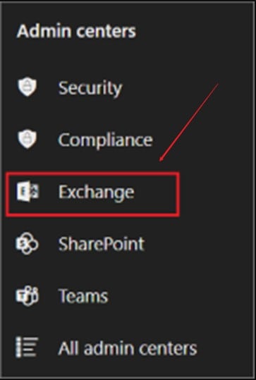 feartures and exchange admin center login