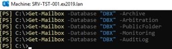 comandos para eliminar buzones eliminados de la base de datos de intercambio