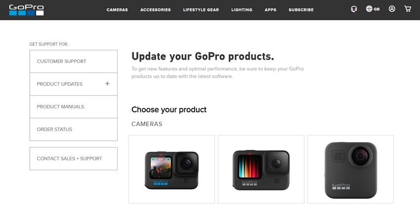 actualización de la cámara GoPro