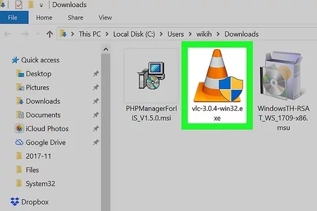 selecionar pacote vlc