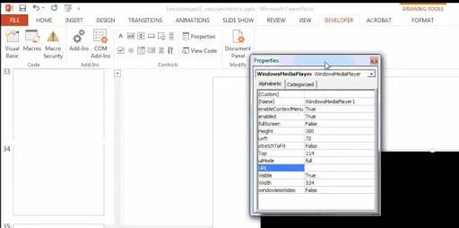 insérer les commandes de windows media 