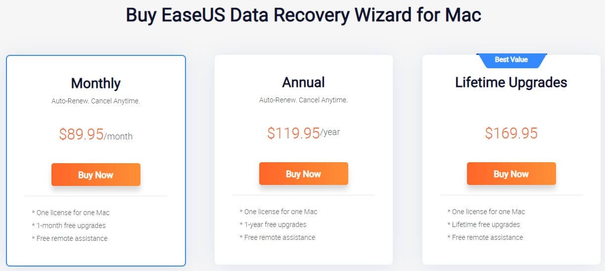 price of easeus mac video recovery software