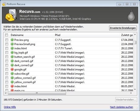 best video recovery software for pc - recuva