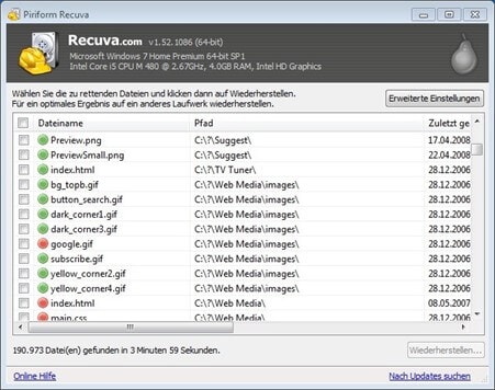 melhor software de recuperação de vídeo para pc - recuva