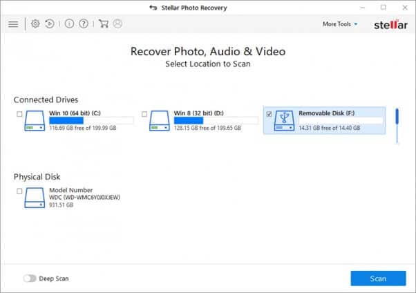 Video-Wiederherstellungssoftware für Windows 10 und 11 - stellar photo recovery