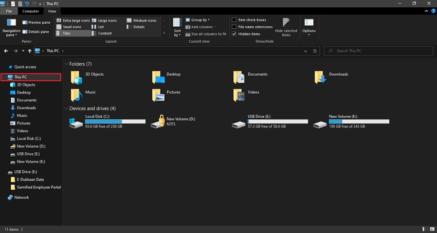 aprire questo pc da file explorer