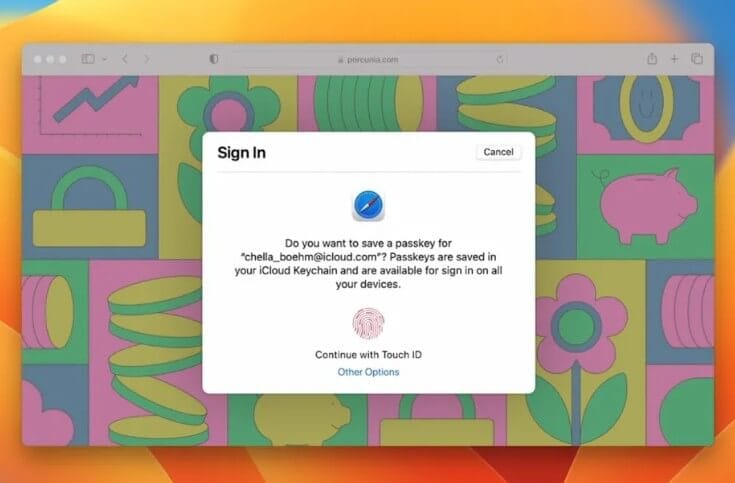 macos 13 مفاتيح المرور على safari