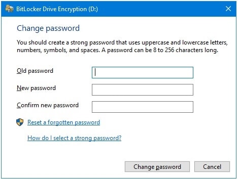 change bitlocker password step 2