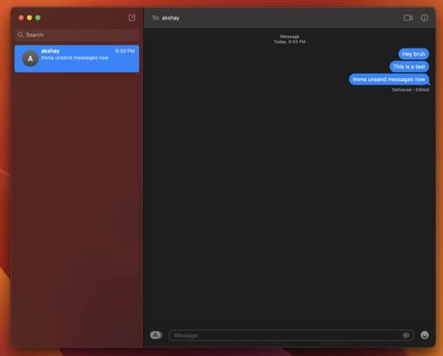 How to Unsend iMessage on MacOS 13 Ventura?