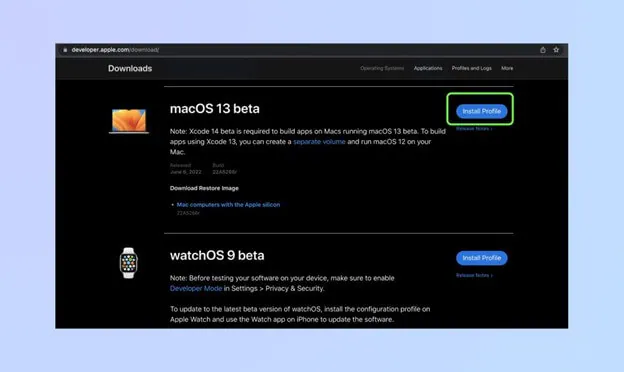 मैक ओएस 13 का बीटा प्रोफ़ाइल स्थापित करें