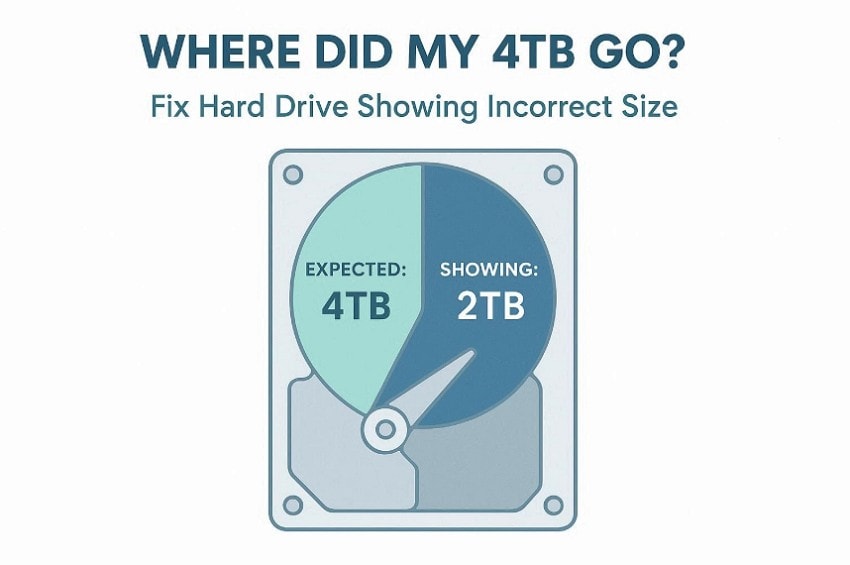 fixes for 4tb drive only showing 2tb