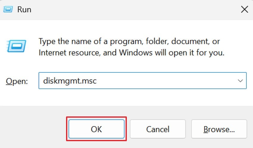 type command in run dialog box