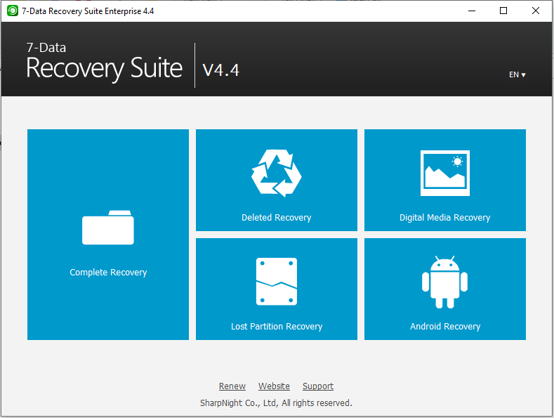 7 data recovery suite interface