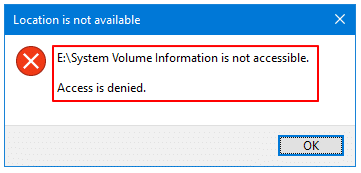 system volume information access is denied