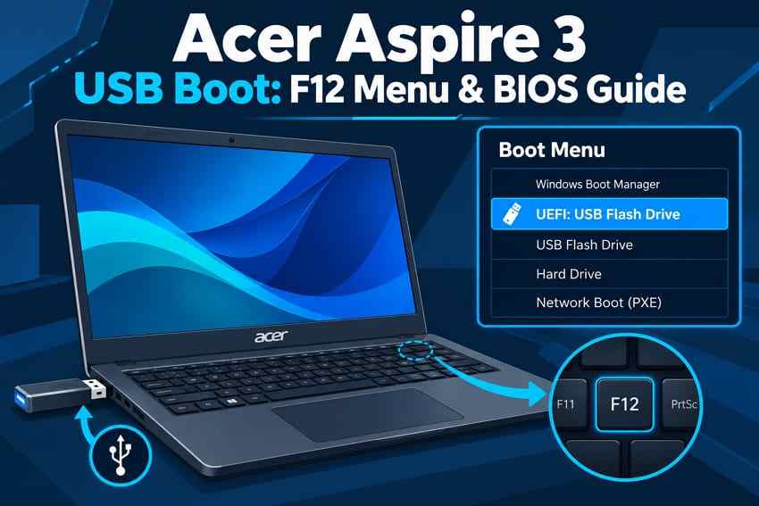 Acer Aspire 3 Boot From USB: F12 Boot Menu and BIOS Guide