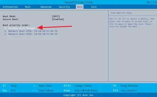 usb boot priority in acer bios