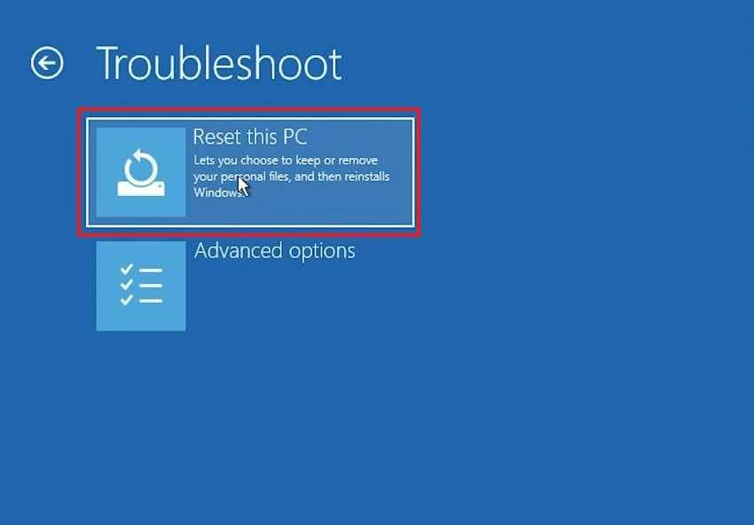 select reset this pc for acer laptop