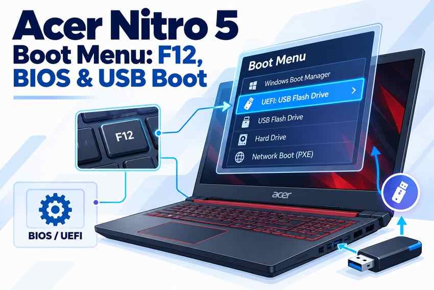 Acer Nitro 5 Boot Menu: F12 Key, BIOS, and USB Boot