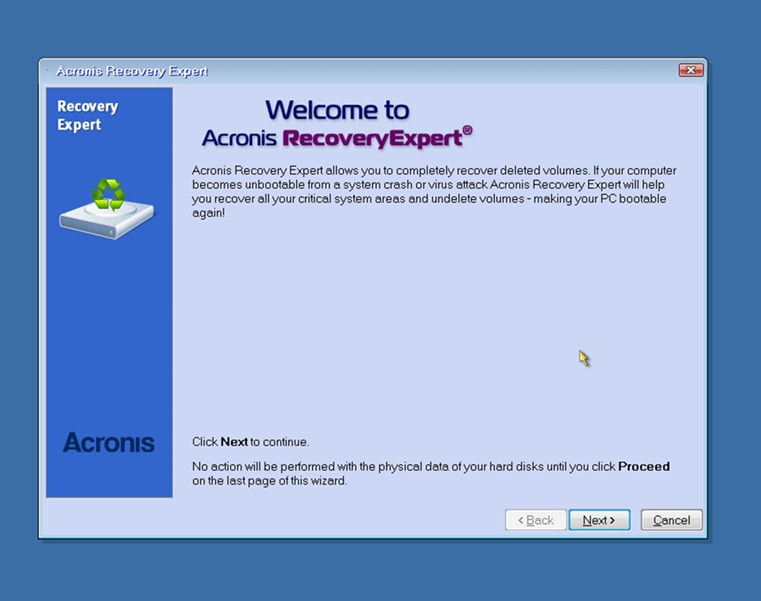 Acronis Recovery Expert Support
