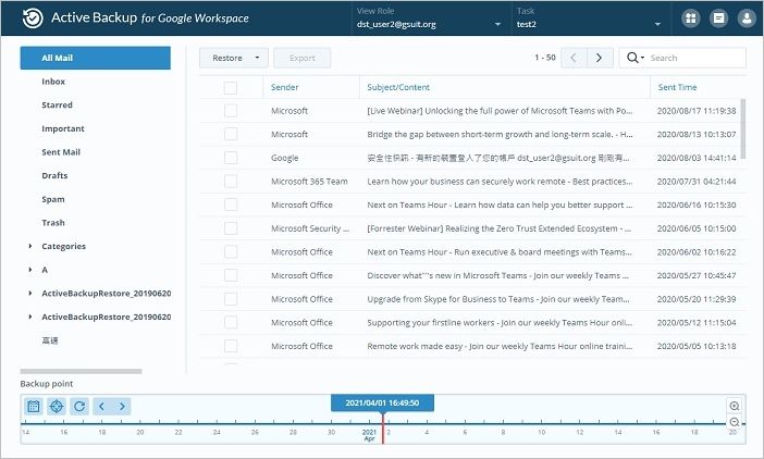 active backup retention policies