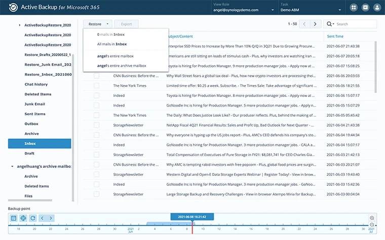 backup ativo para microsoft 365