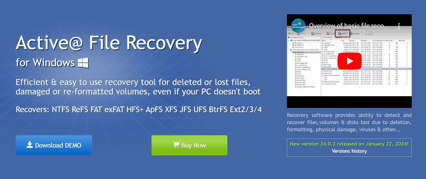 active file recovery download or buy screenshot 