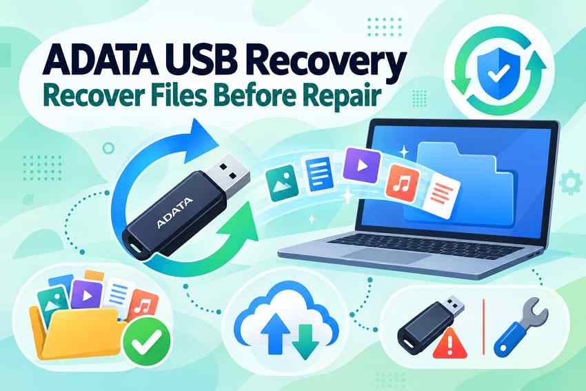 ADATA USB Flash Drive Online Recovery: Recover Files Before Repairing the Drive