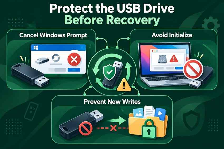 protect usb before recovery scan