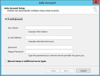 add account to outlook 2010 2013