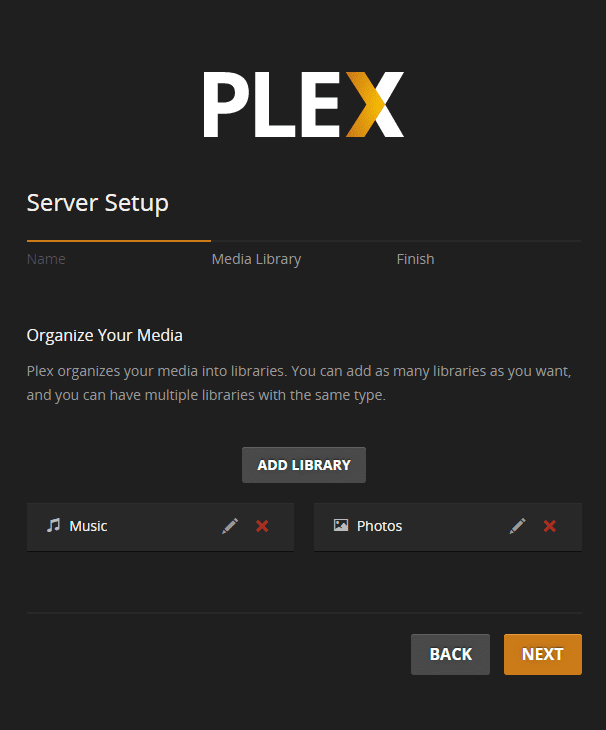 вкладка plex библиотек