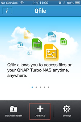 tap add nas in qfile
