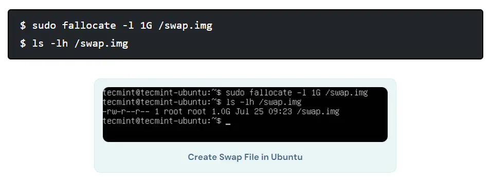 create swap file space in ubuntu