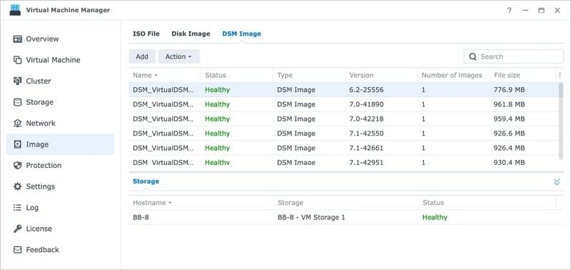 adicionando arquivo iso ao vmm da synology