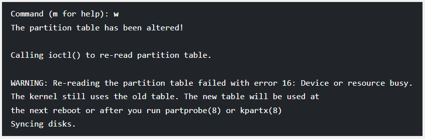 create a new partition and alter the table