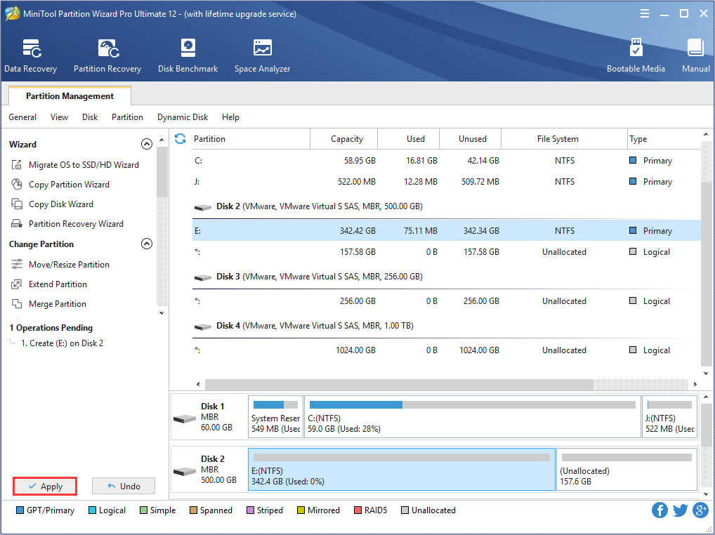 confirm creating a new partition