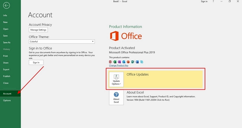press account choose office updates