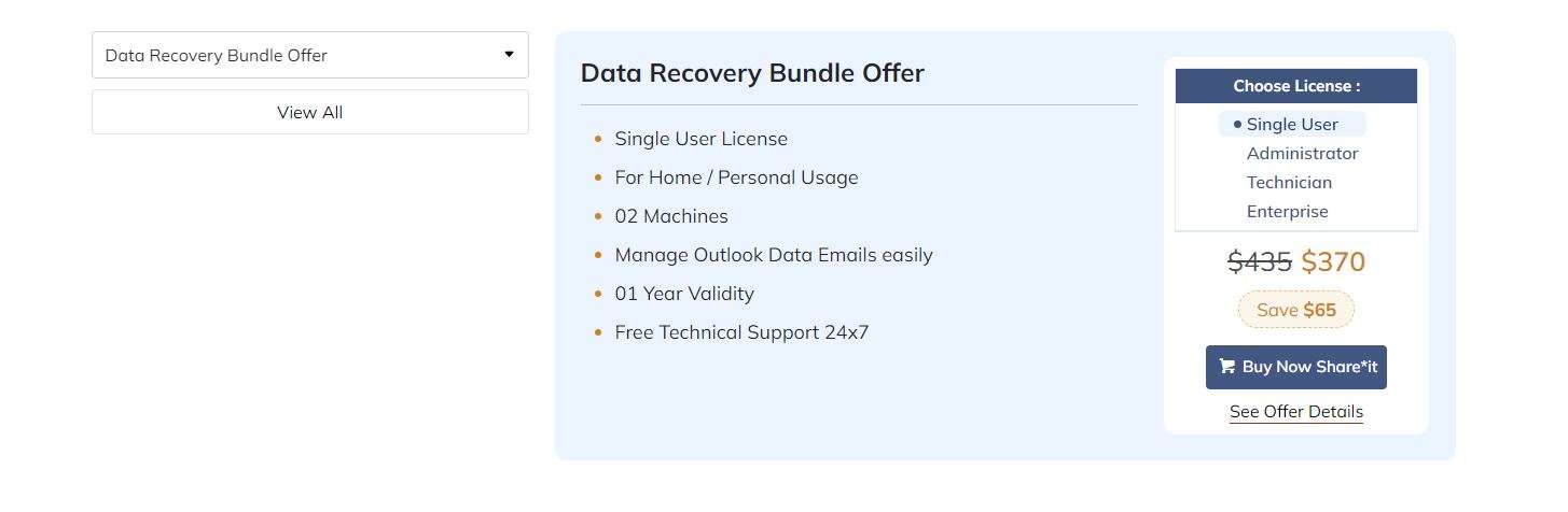 aryson vhd recovery pricing