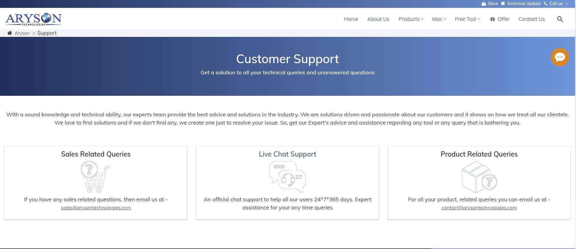 aryson vhd recovery customer support
