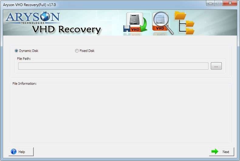 aryson vhd recovery user interface