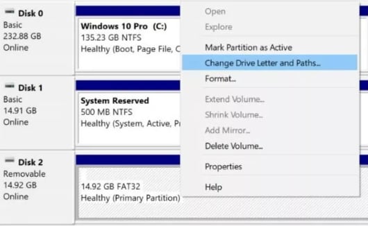 assign new drive letter to show hidden files