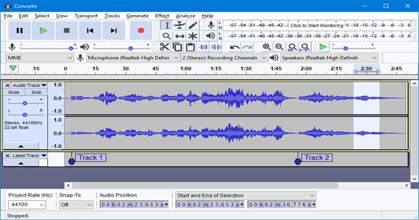 audacity éditeur flac