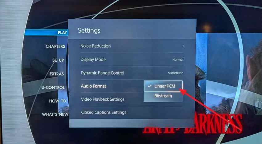 select linear pcm audio format