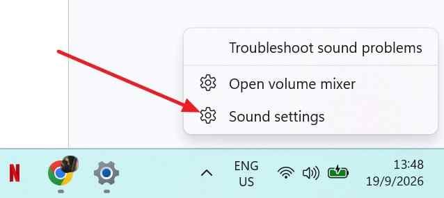 open windows sound settings