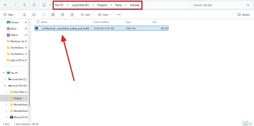backup autocad file recovery