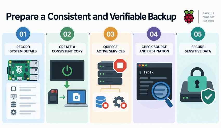 prepare raspberry pi backup safely