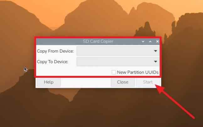configure raspberry pi sd card copier