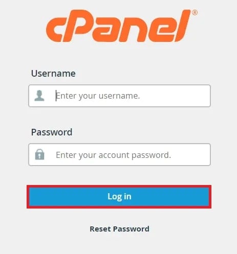 sign in to cpanel account